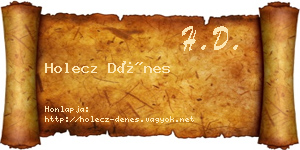 Holecz Dénes névjegykártya